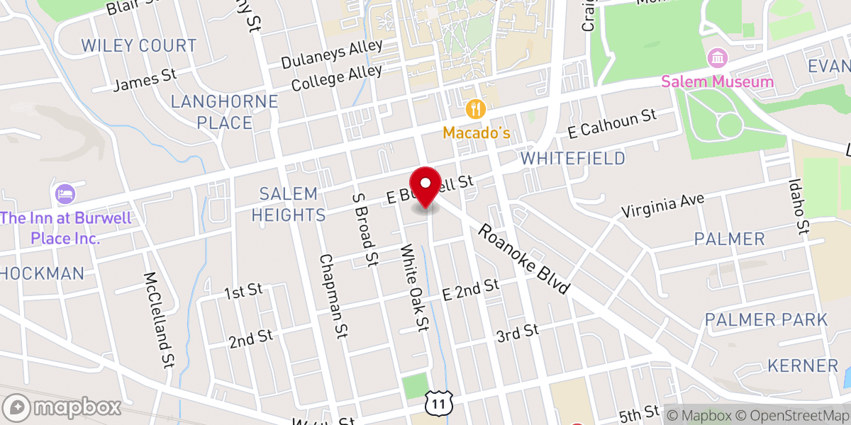 Map showing location of Shiloh Baptist Church