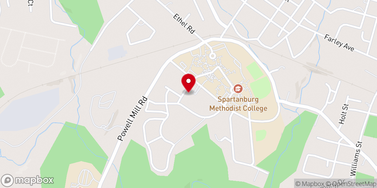 Map showing location of Powell Presbyterian Church