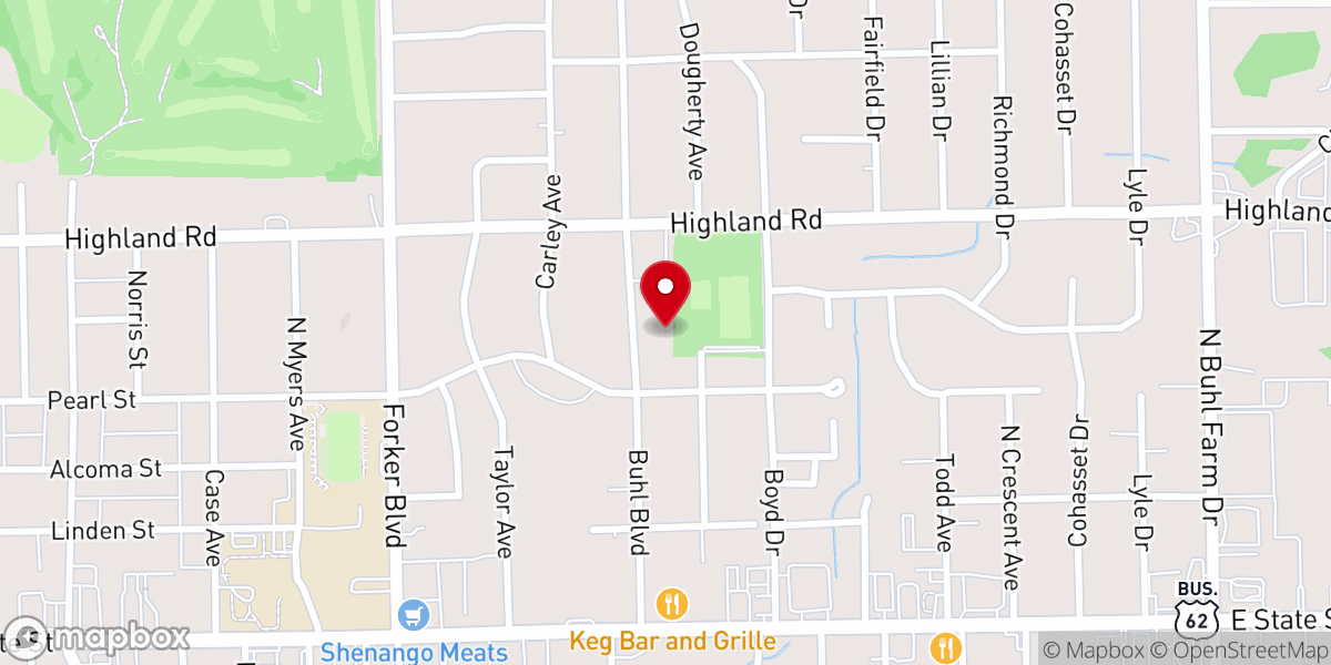 Map showing location of Christ Lutheran Church