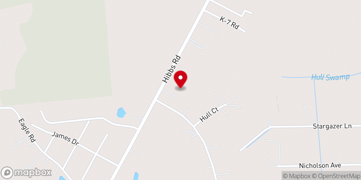 Map showing location of Victory Baptist Church