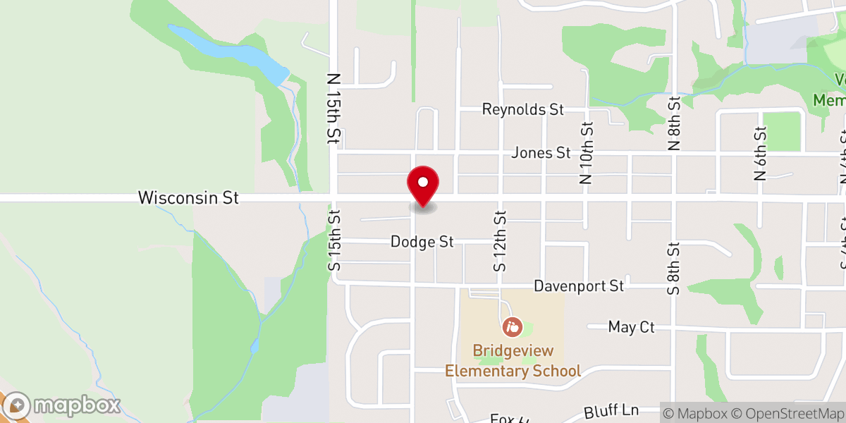 Map showing location of Le Claire Baptist Church