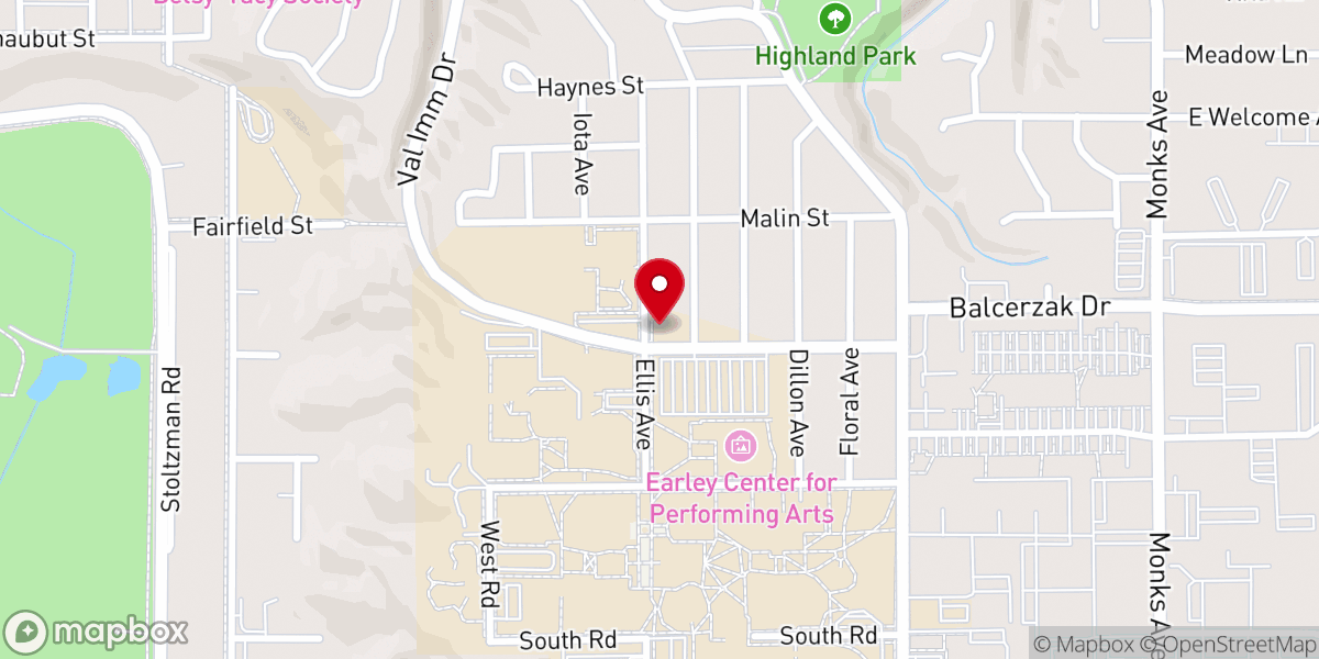 Map showing location of Campus Lutheran Chapel