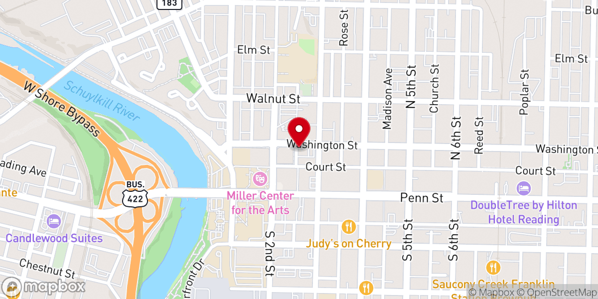 Map showing location of Zion Baptist Church