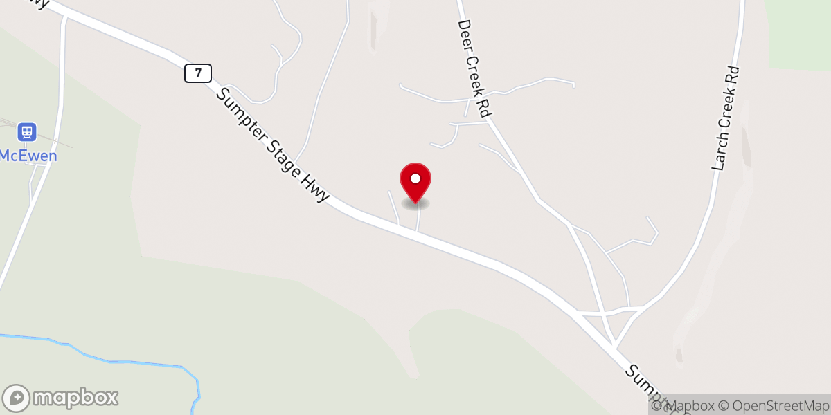 Map showing location of McEwen Bible Fellowship