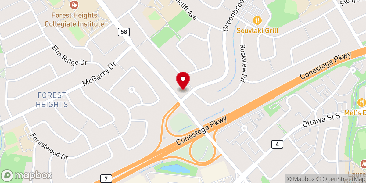 Map showing location of Kitchener Community of Christ