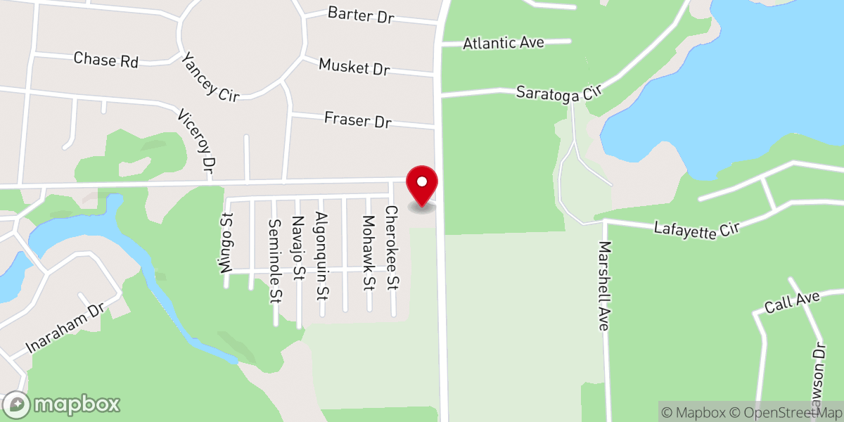 Map showing location of Hope Lutheran Church