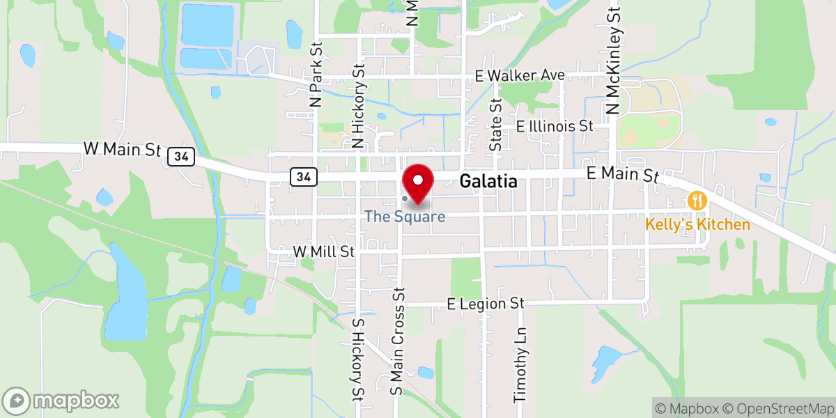 Map showing location of First Baptist Church