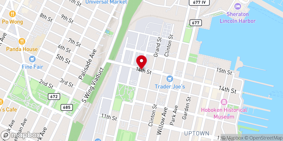 Map showing location of Hoboken Grace Community Church