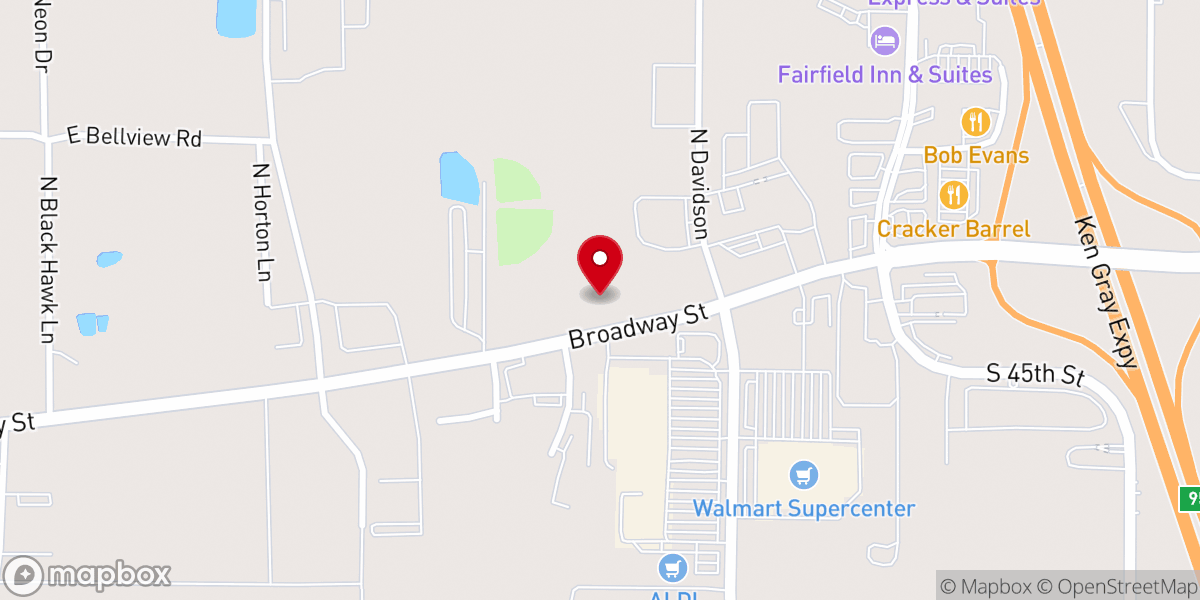 Map showing location of Mt. Vernon Christian Outreach & Resale