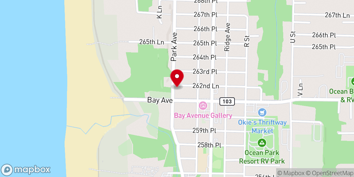 Map showing location of Ocean Park United Methodist Church