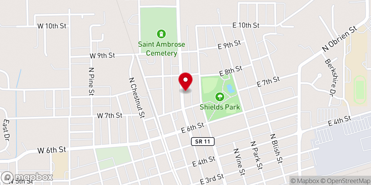 Map showing location of First Wesleyan Parsonage