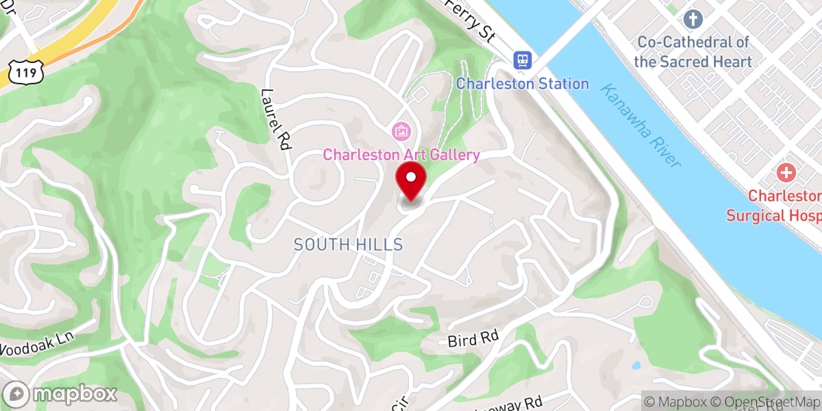 Map showing location of Unity of Kanawha Valley
