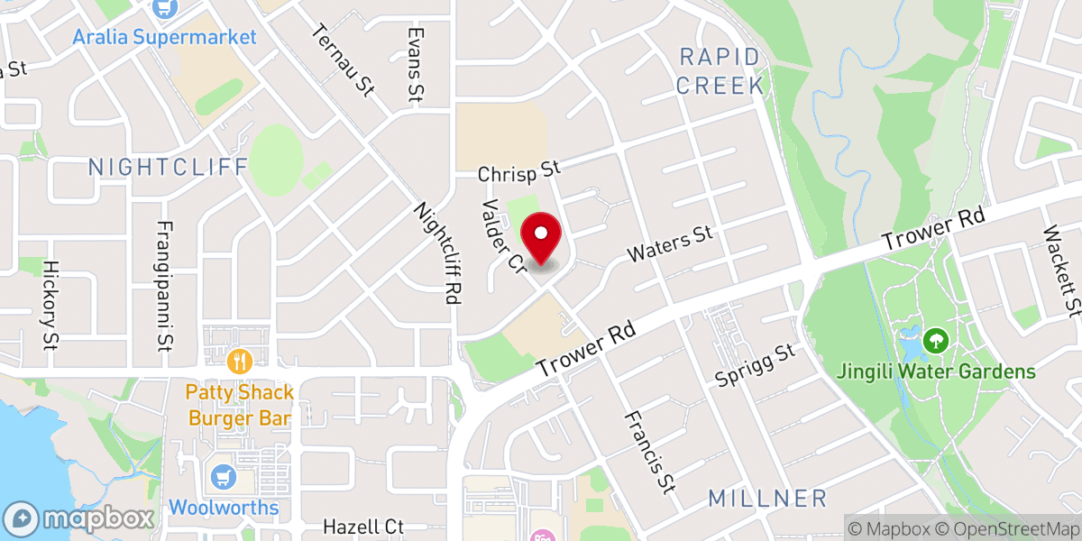 Map showing location of Nightcliff Uniting Church