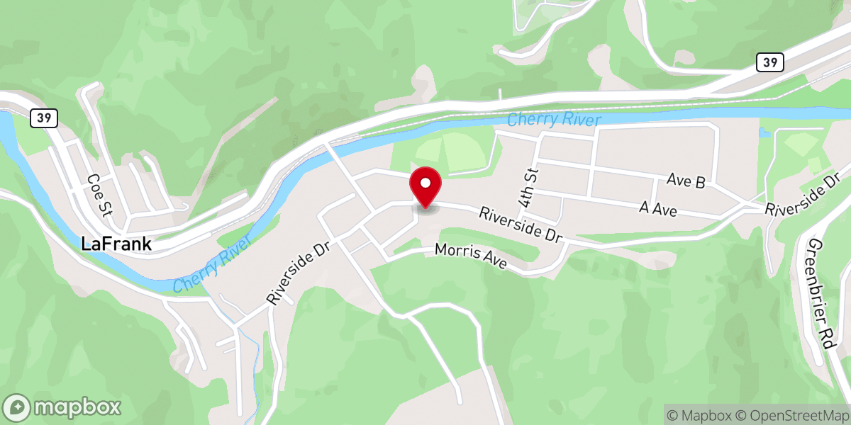 Map showing location of Liberty Baptist Church