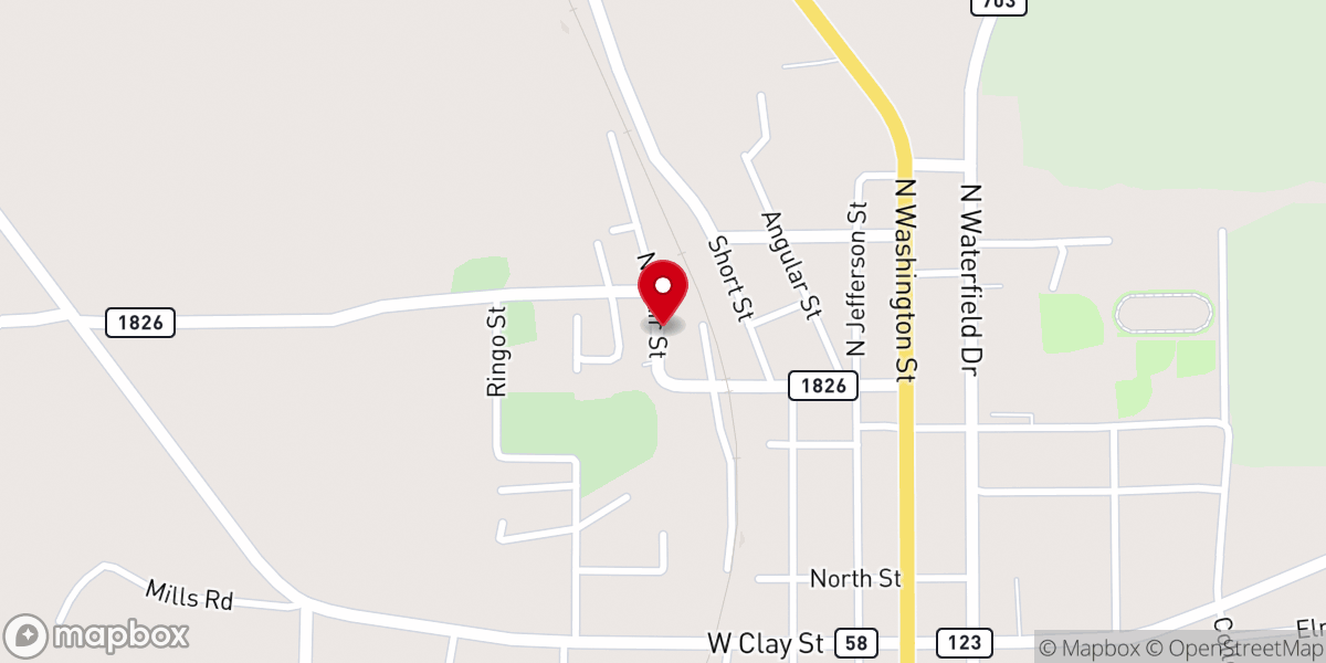 Map showing location of Green Valley Baptist Church