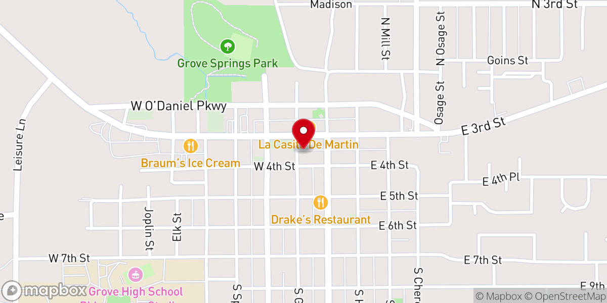 Map showing location of Grove Area Chamber of Commerce