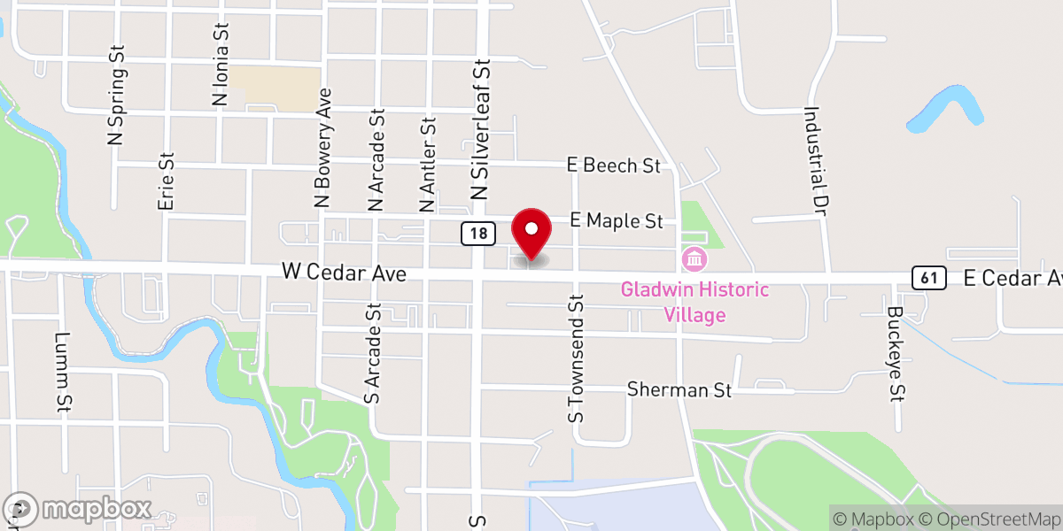 Map showing location of St Paul's Episcopal Church