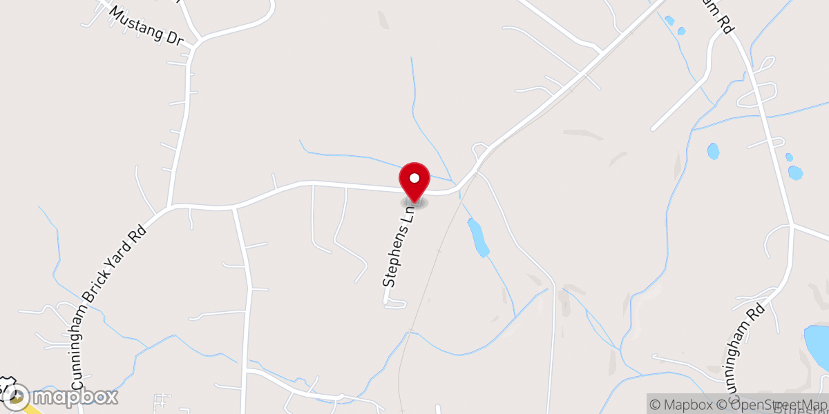 Map showing location of Cunningham Baptist Church