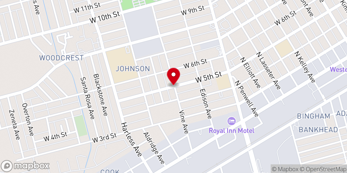 Map showing location of Buenas Nuevas Assembly of God Church