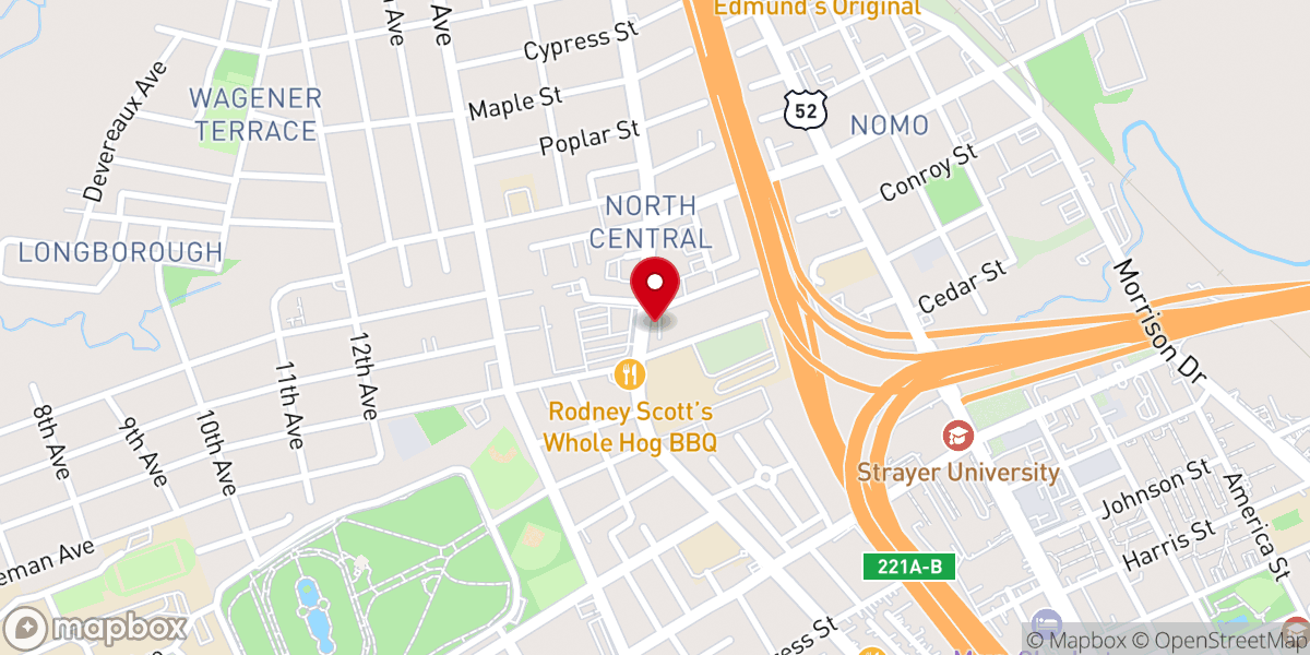 Map showing location of First African Evangelical Christian Church