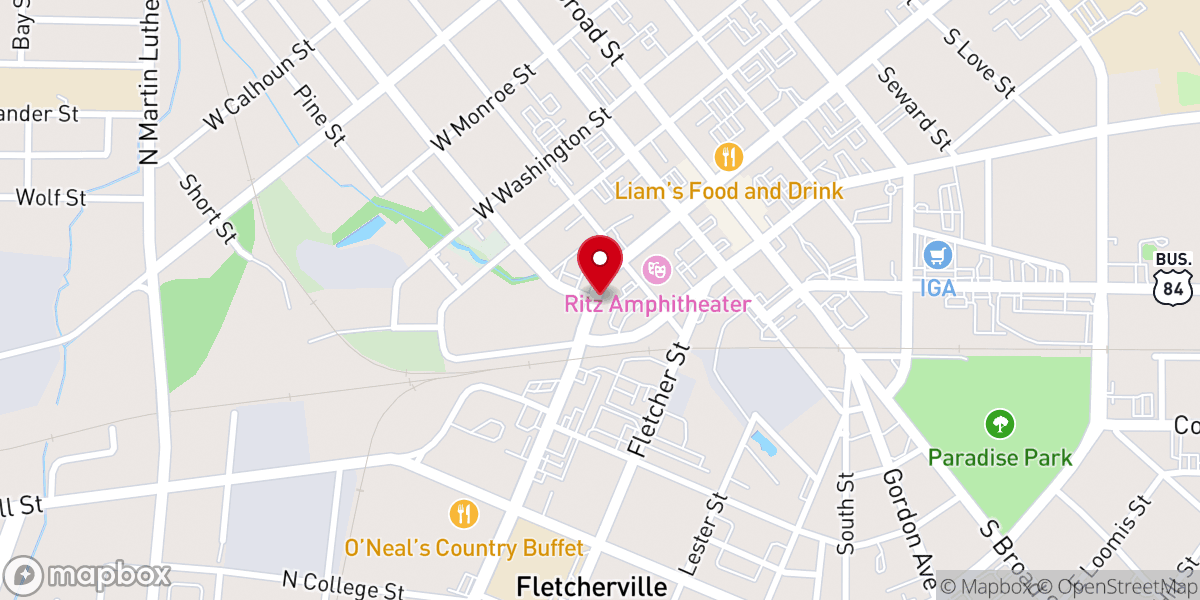 Map showing location of Trinity Anglican Church