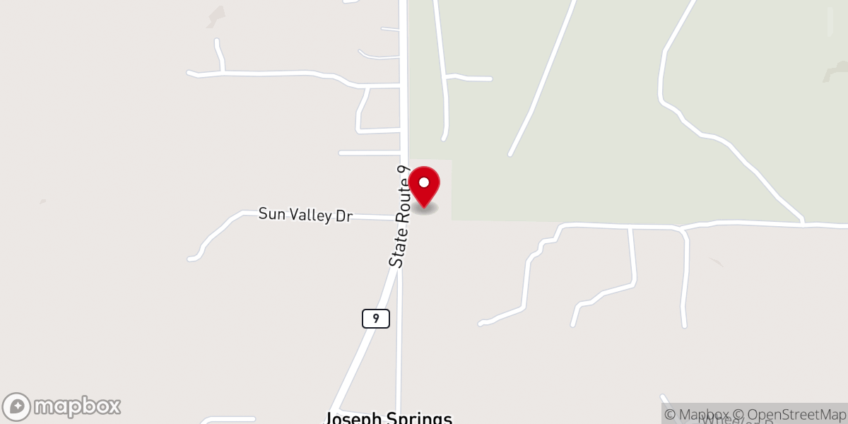 Map showing location of Chosea Springs Baptist Church