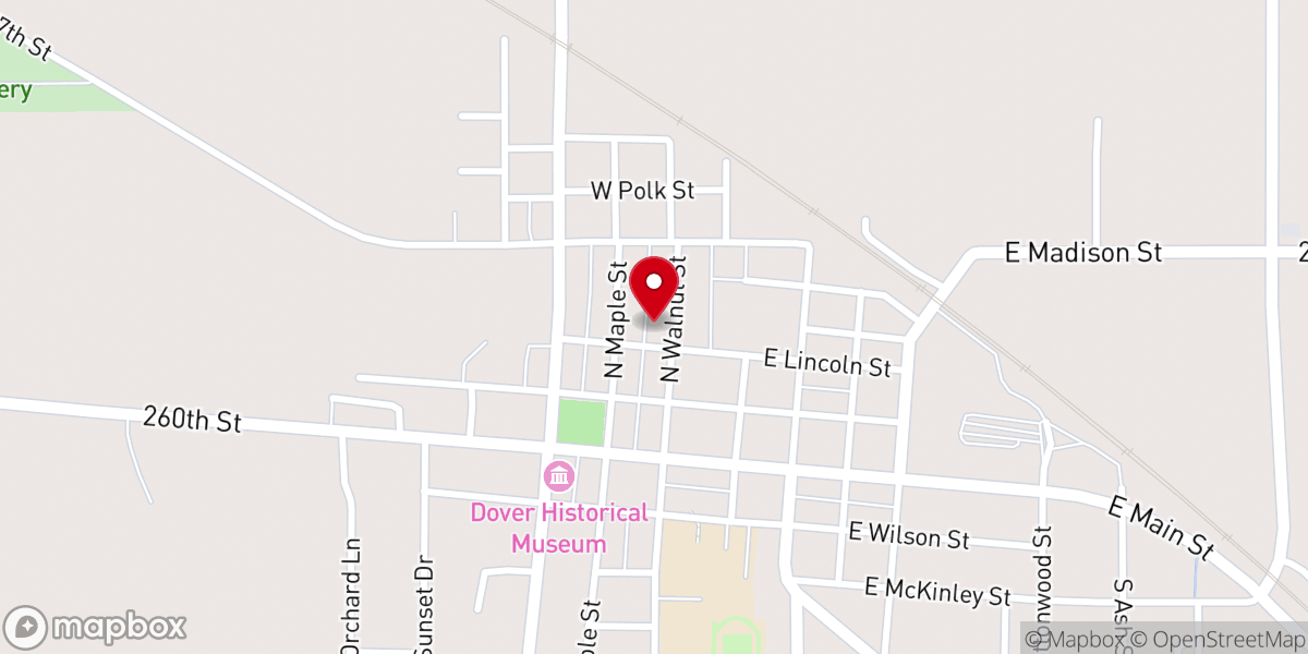 Map showing location of United Methodist Church