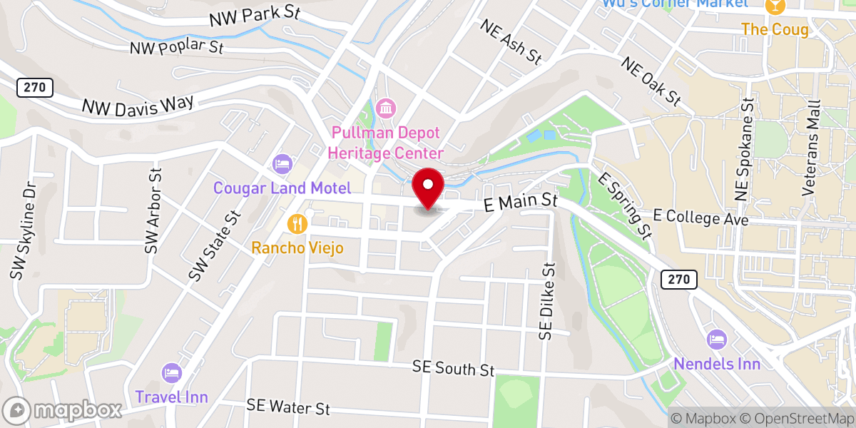 Map showing location of Muse on Main