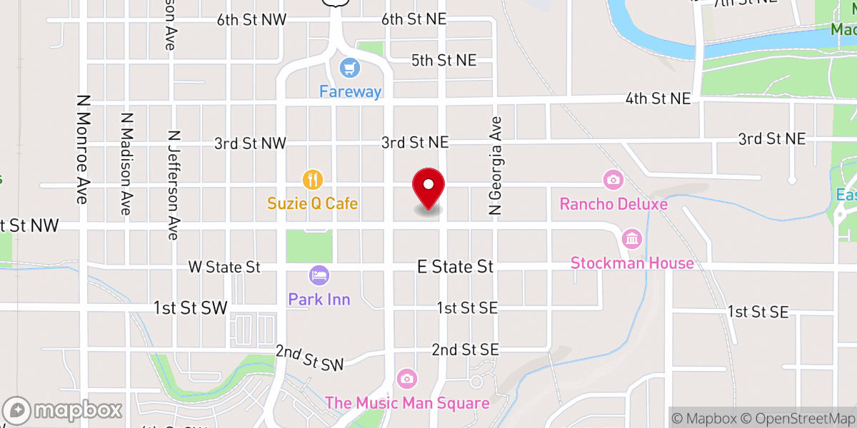 Map showing location of St John's Episcopal Church