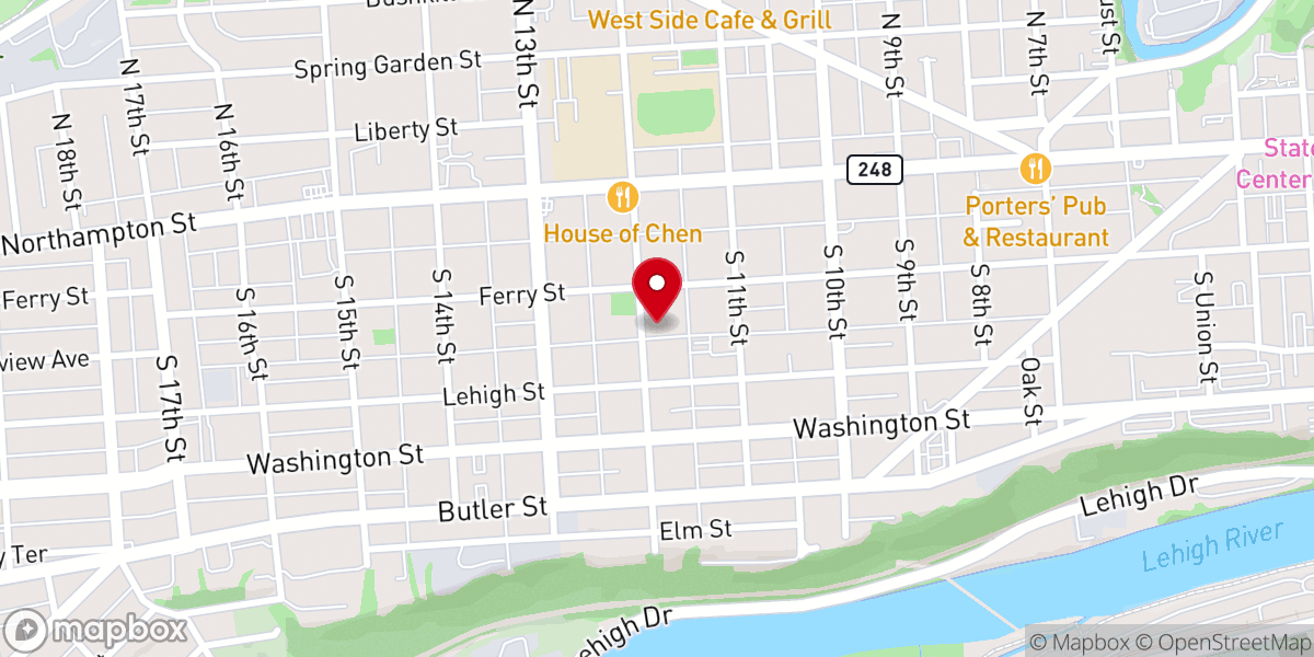 Map showing location of Rose of Sharon Church of Christ