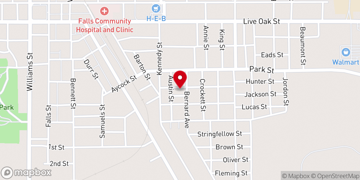 Map showing location of Bernard Street Church of Christ