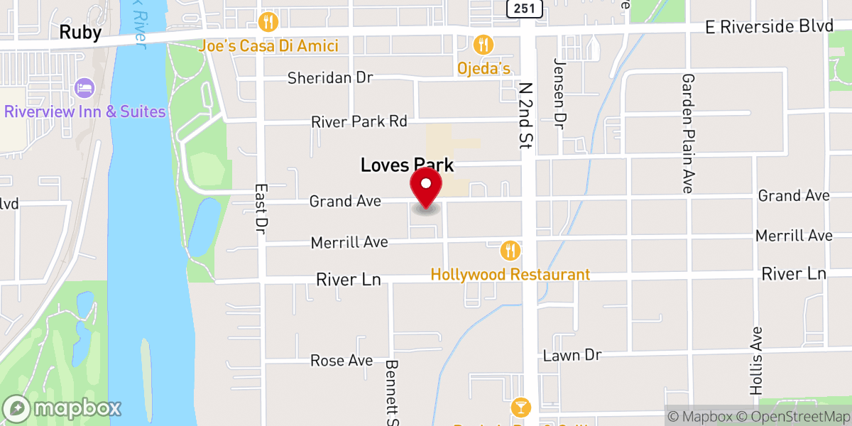 Map showing location of Grace Loves Park