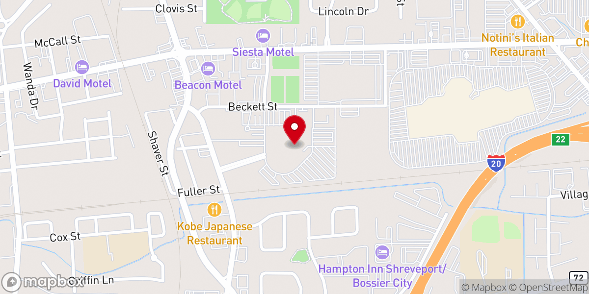 Map showing location of Bossier City City Court