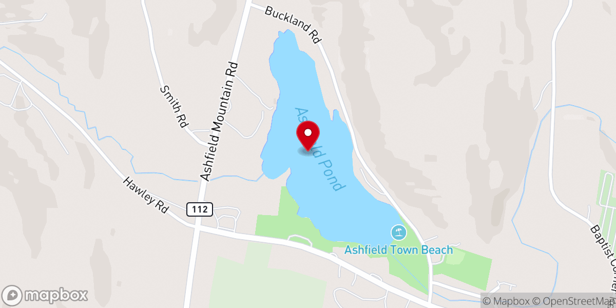 Map showing location of Ashfield Lake