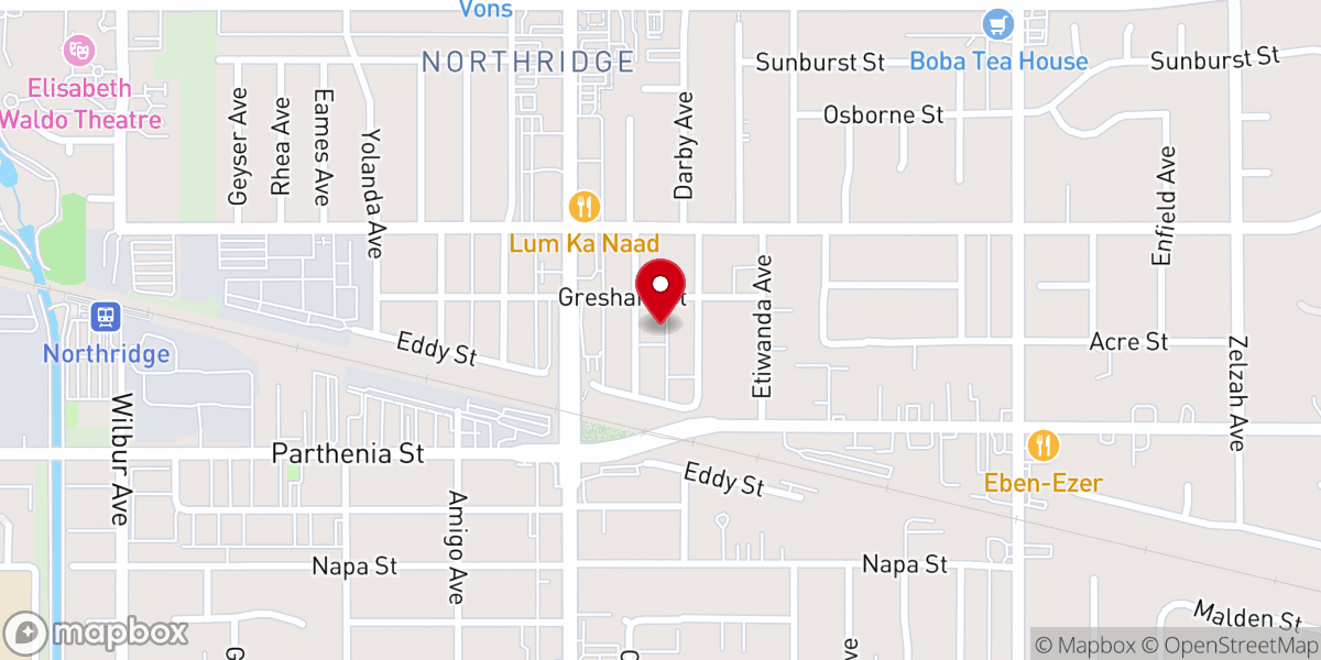 Map showing location of San Fernando Valley Rescue Mission