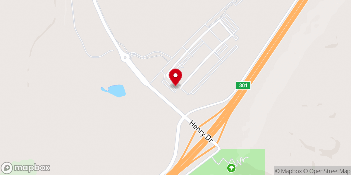 Map showing location of Visitor Control Center/Henry Gate