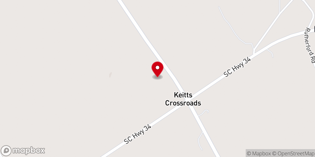 Map showing location of Enoree Baptist Church