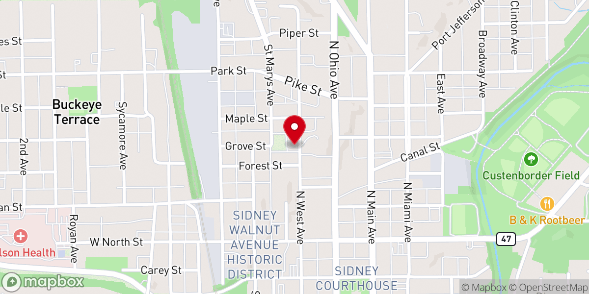Map showing location of Faith Fellowship Church