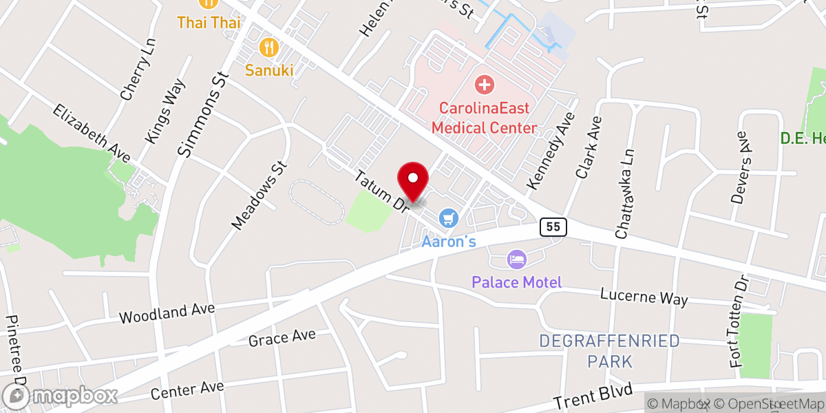 Map showing location of Secret Place Ministry Center