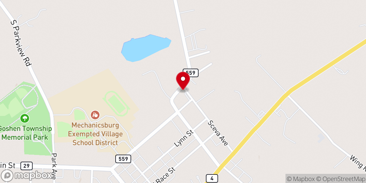 Map showing location of Calvary Southern Baptist Church
