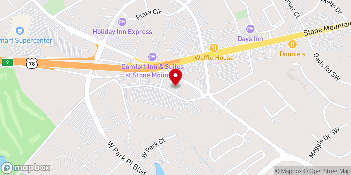 Map showing location of Harvest Army Christian Arena