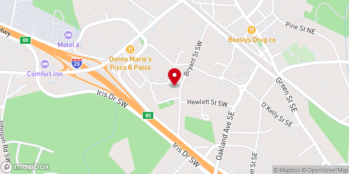 Map showing location of Rock Temple AME Church