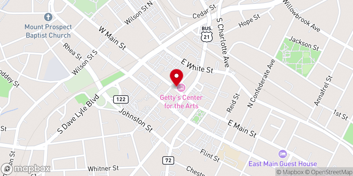 Map showing location of Rock Hill Downtown Historic District
