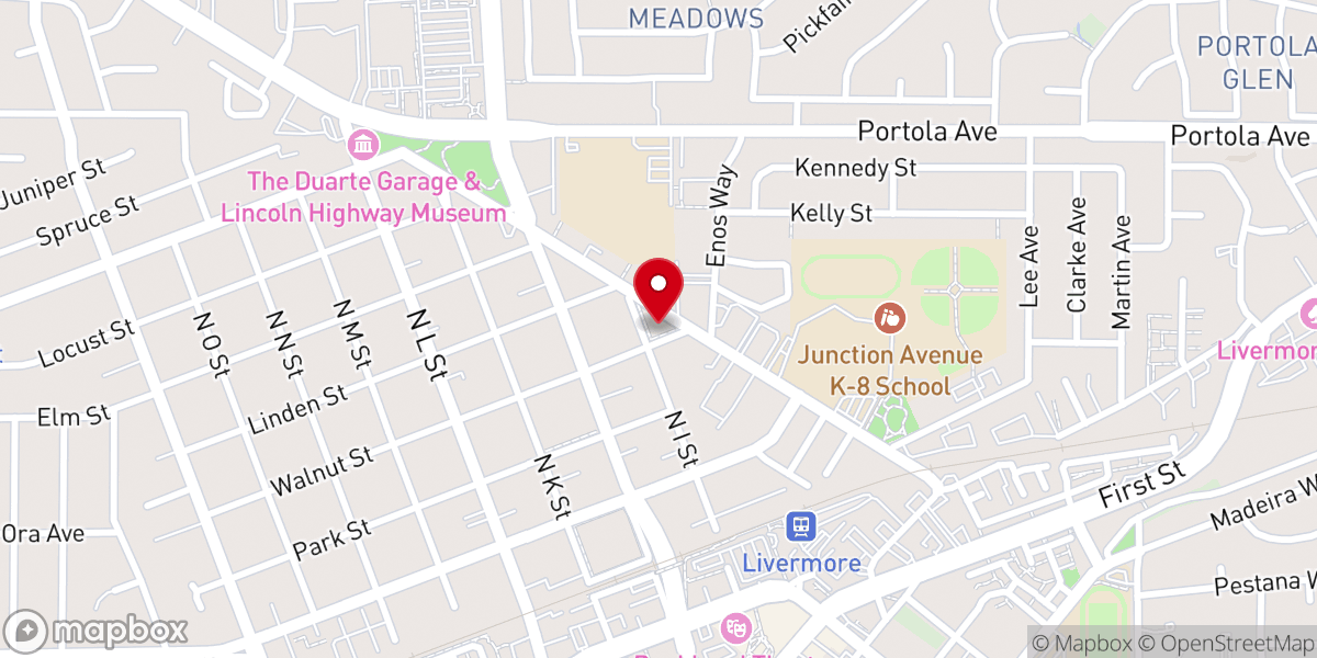 Map showing location of Vineyard Christian Fellowship