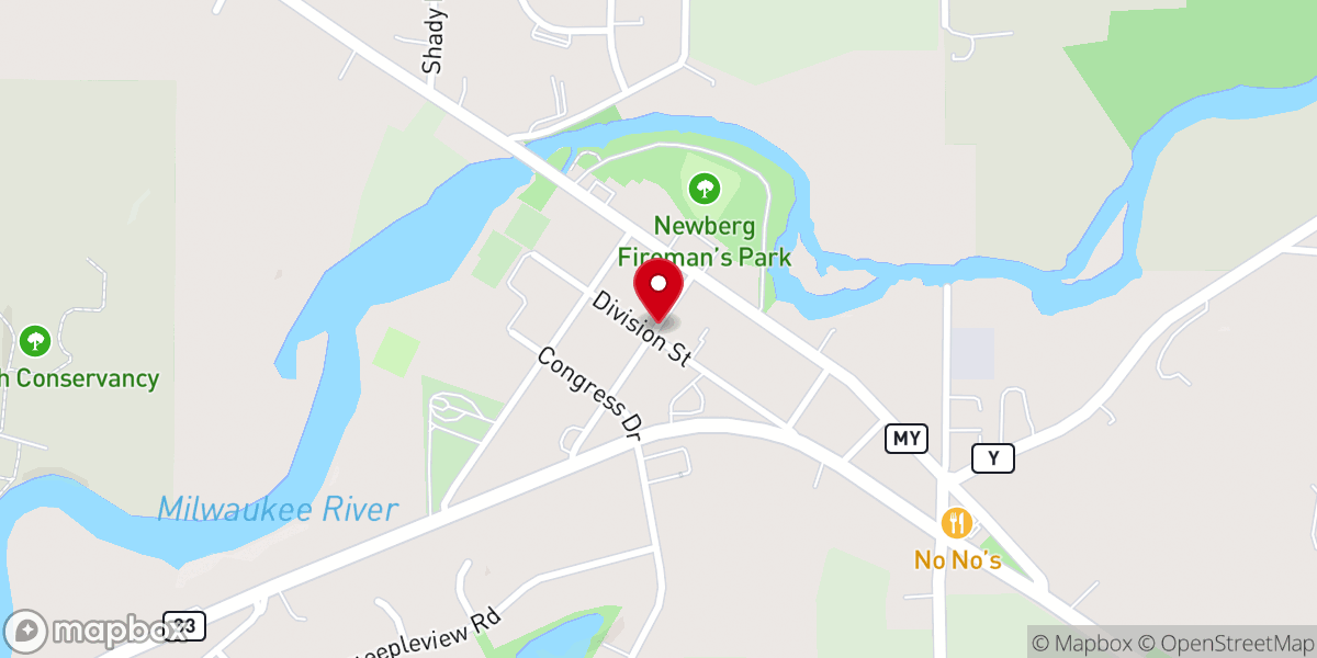 Map showing location of Newburg