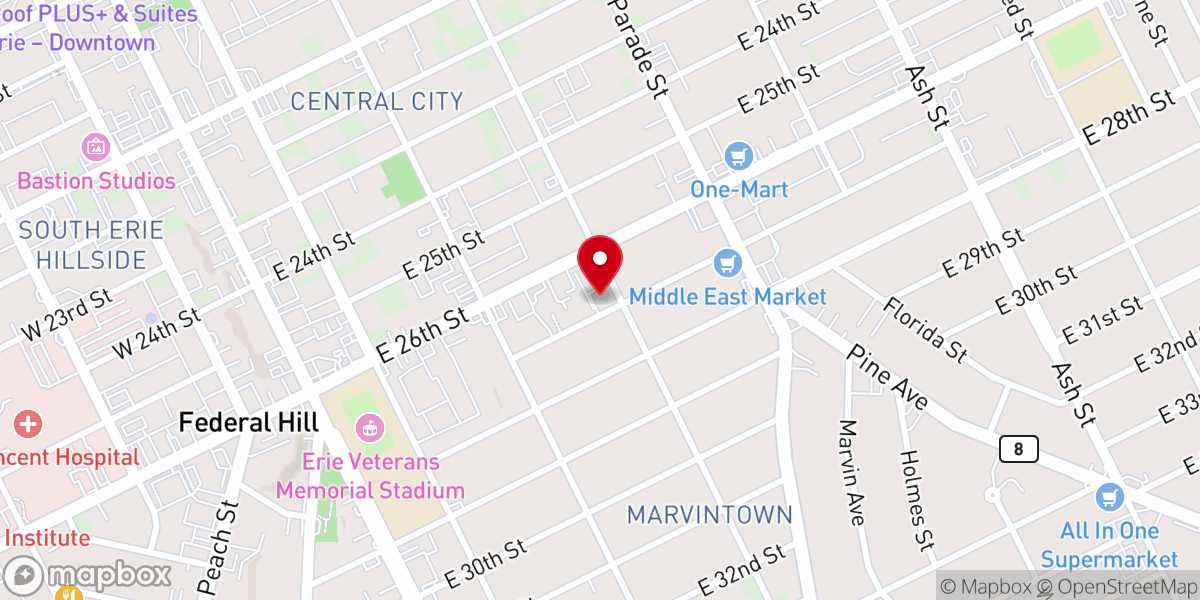 Map showing location of Greater Calvary Full Gospel Baptist