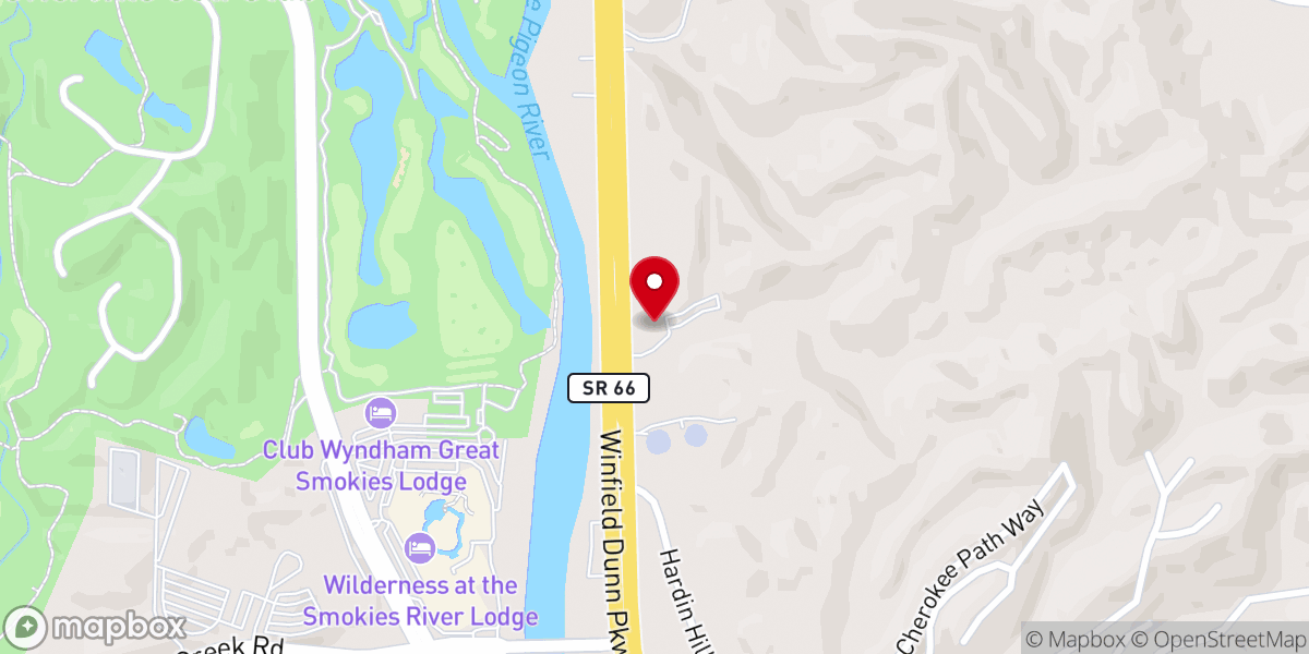 Map showing location of Smoky Mountain Seventh-day Adventist Church