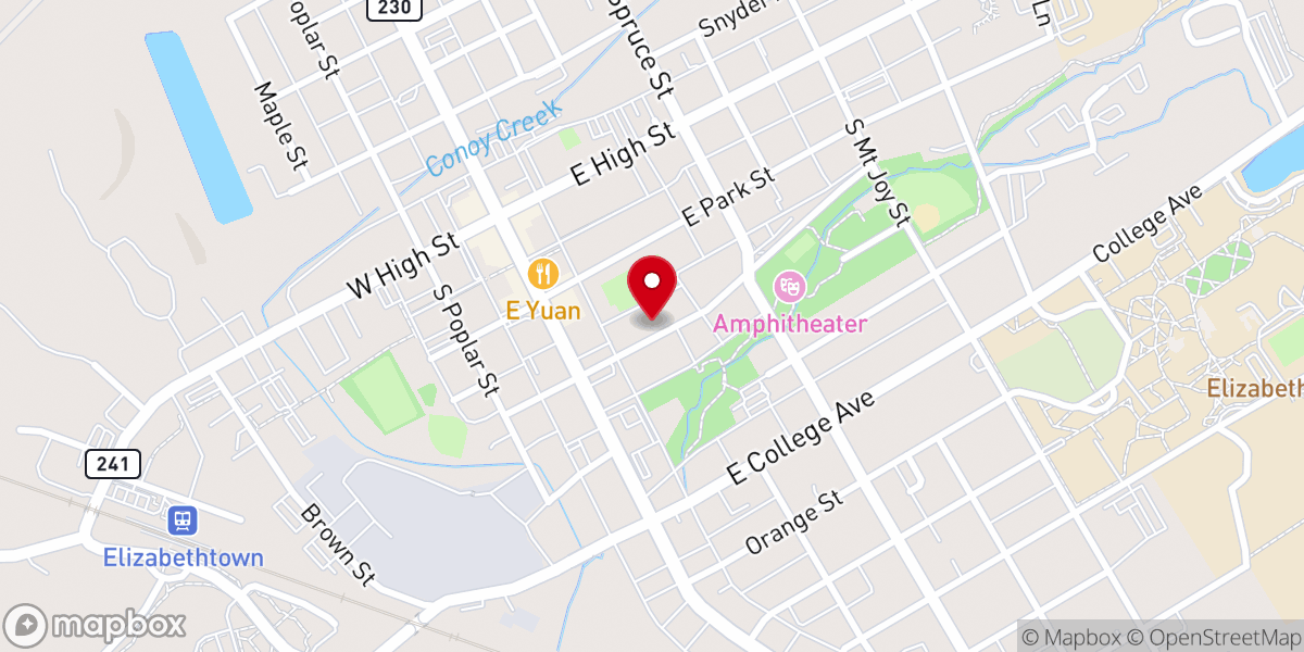 Map showing location of United Churches-Elizabethtown