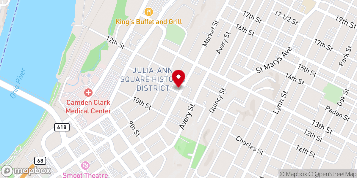 Map showing location of St. Paul's United Methodist Church