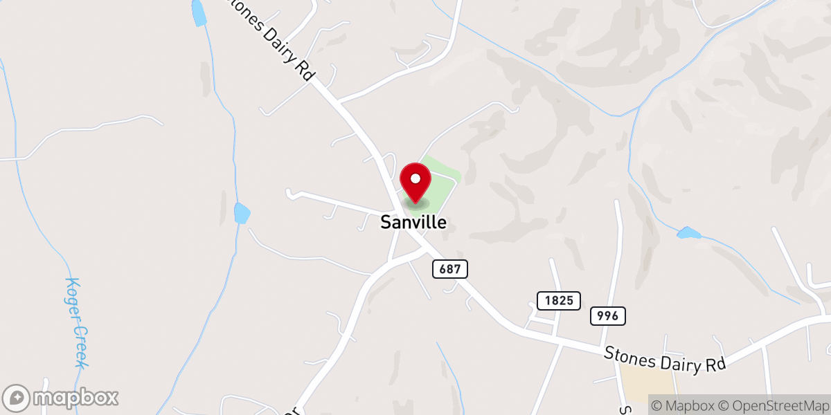 Map showing location of Old Center Primitive Baptist Church